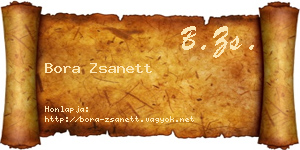 Bora Zsanett névjegykártya